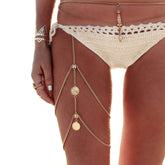 Kaamastra Leg Thigh Chain Golden